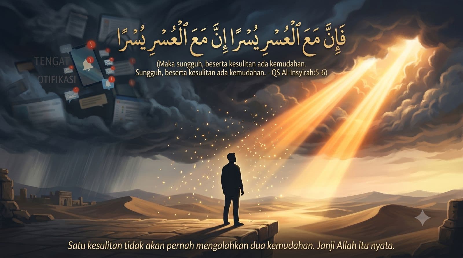 Tafsir QS. Al-Insyirah: 5-6 — Satu Kesulitan Tak Akan Mengalahkan Dua Kemudahan